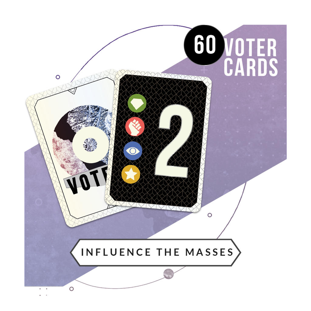 sample voter cards from the shasn boardgame. Play as a politician.